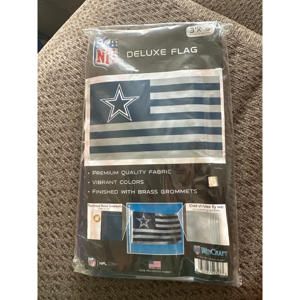 NFL Dallas Cowboys Deluxe Flag 3x5 WinCraft Navy Silver Star Banner New